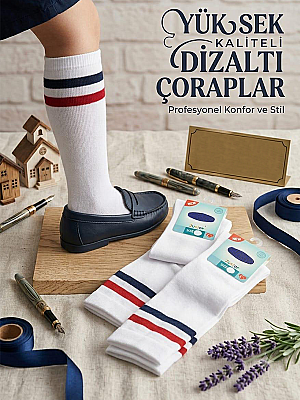PAMUKLU ÇOCUK DİZALTI ÇORAP TD11926 - LİNOTTİ